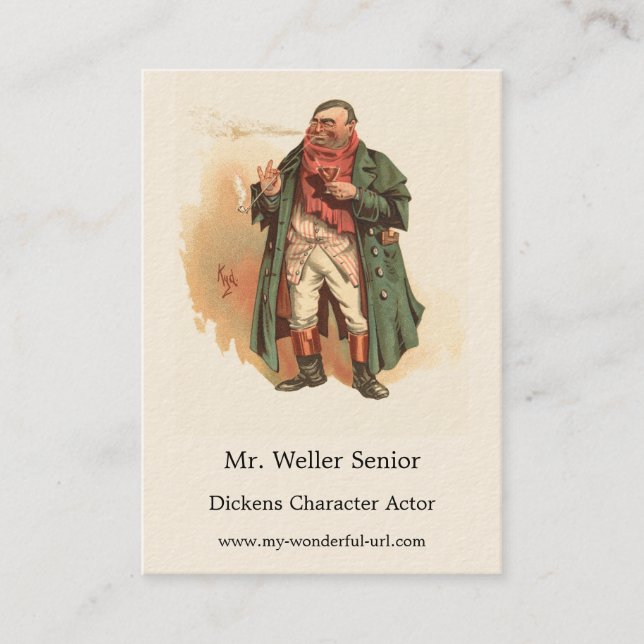 Weller Senior, Kyd, Dickens Pickwick  Visitkort (Framsida)