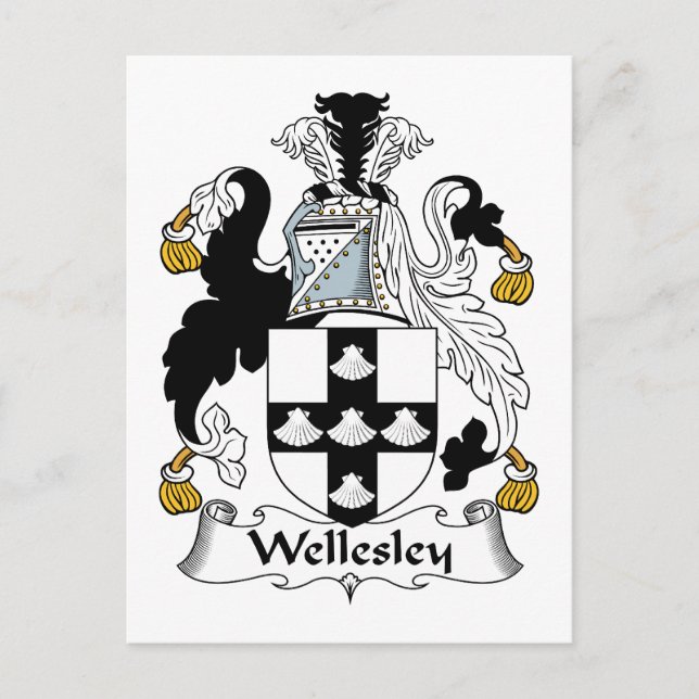 Wellesley Family Crest Vykort (Framsida)