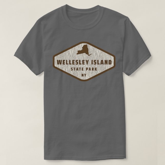 Wellesley Island State Park New York Träd Log Text T Shirt (Design framsida)