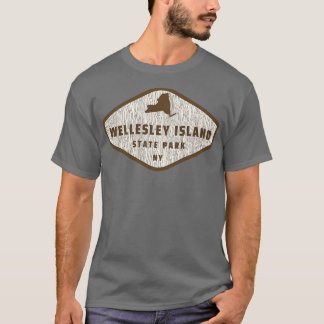 Wellesley Island State Park New York Träd Log Text T Shirt