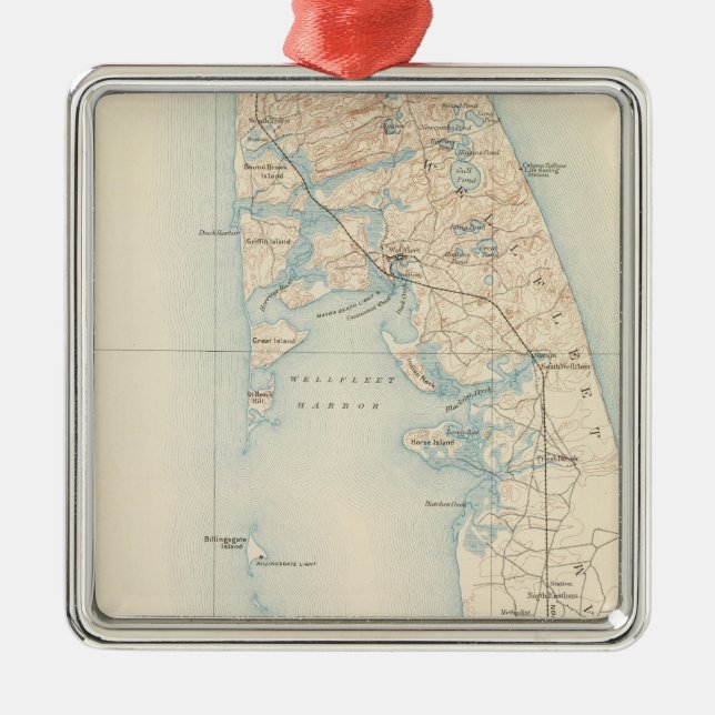 Wellfleet Massachusetts Julgransprydnad Metall (Framsidan)