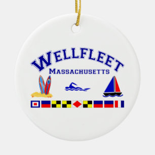 Wellfleet MORSOR signalerar flaggor Julgransprydnad Keramik