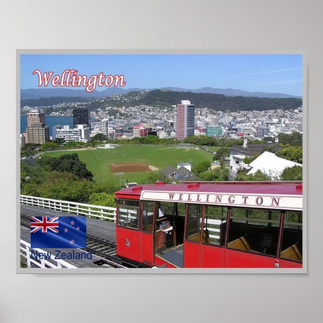 Wellington - Cable Car - New Zealand - Poster (Framsidan)