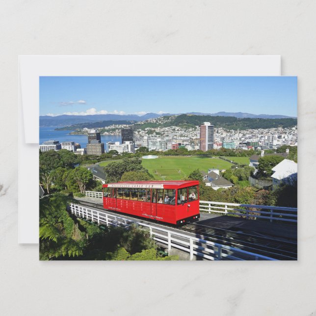 Wellington Cable Car, Nya Zeeland Kort (Framsida)