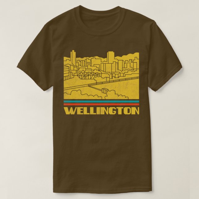 Wellington City New Zealand Gift Silhouette Skylin T Shirt (Design framsida)