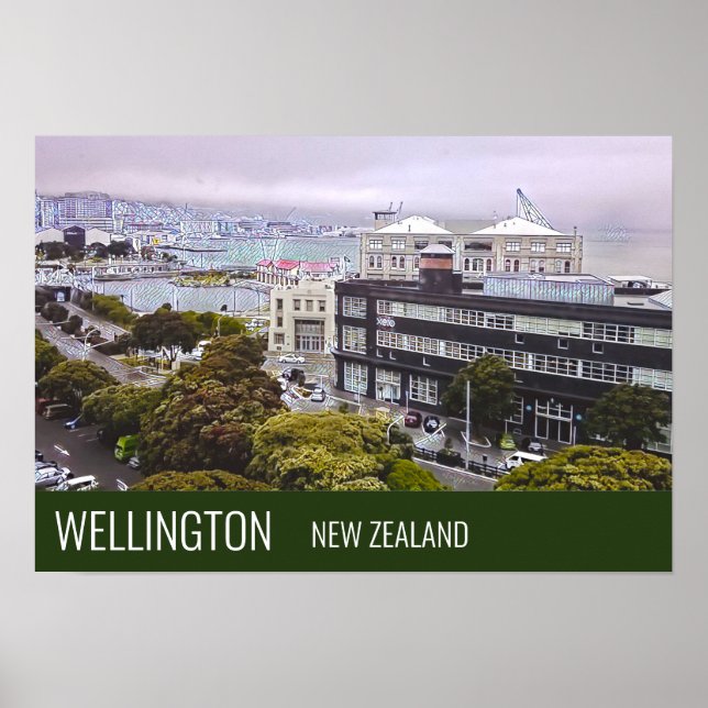 Wellington New Zealand Capital Trprint Poster (Framsidan)