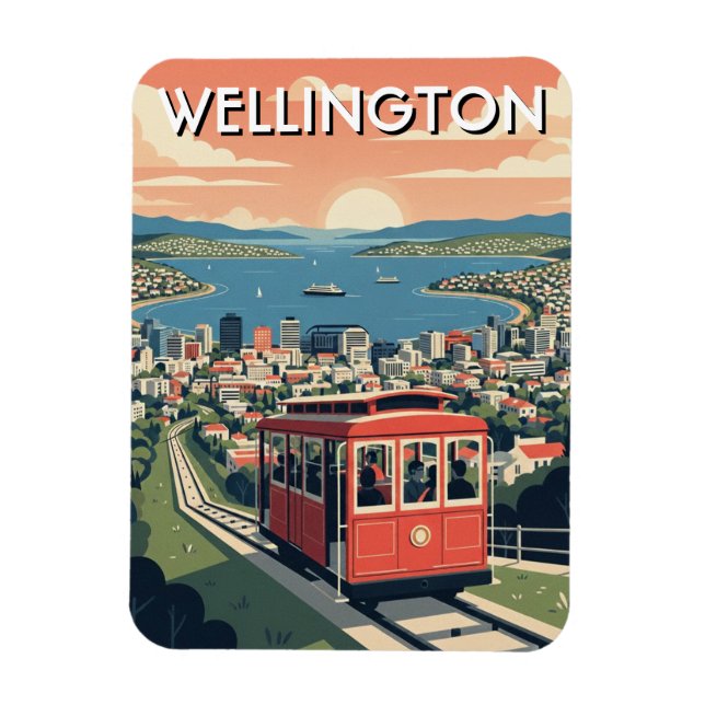 Wellington New Zealand Postcard Magnet (Vertikal)