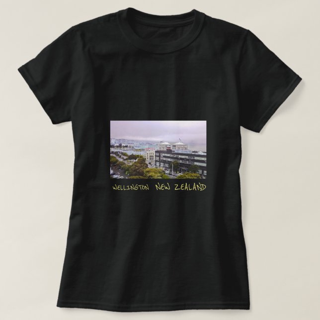 Wellington New Zealand-reseutskrift T Shirt (Design framsida)