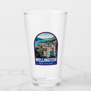 Wellington New Zealand Travel Art Vintage Glaskopp