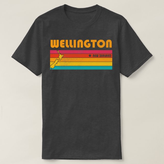 Wellington New Zealand Vintage Distress Souvenir T Shirt (Design framsida)