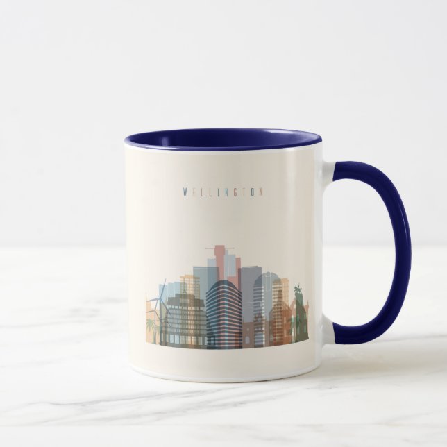 Wellington, Nya Zeeland| City Skyline Mugg (Höger)