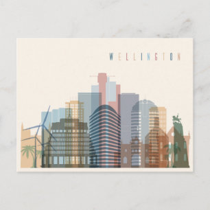 Wellington, Nya Zeeland City Skyline Vykort