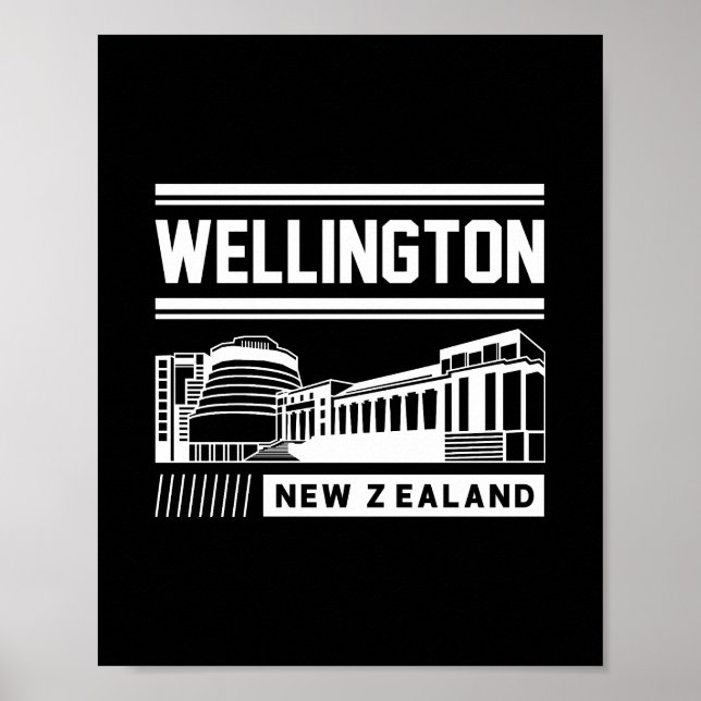 Wellington Nya Zeeland Modern Typografi Design Poster (Framsidan)
