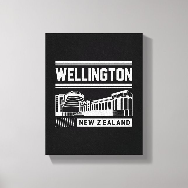 Wellington Nya Zeeland Modern typografisk design Canvastryck (Framsida)