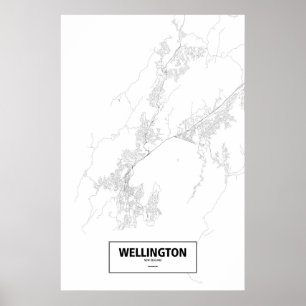 Wellington, Nya Zeeland (svart på vitt) Poster