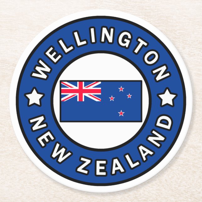 Wellington Nya Zeeland Underlägg Papper Rund (Framsidan)