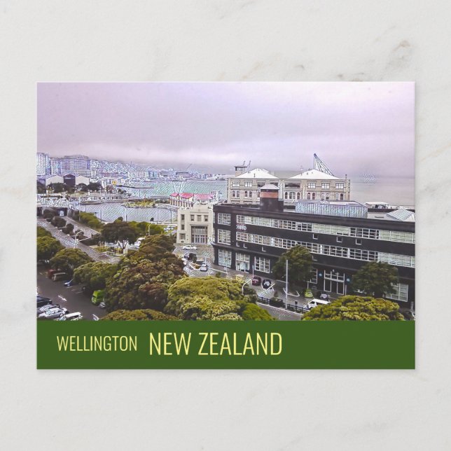 Wellington Nya Zeelands huvudstadsresa Vykort (Framsida)