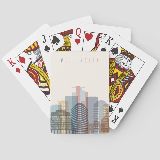 Wellington nyazeeländsk | stadshorisont kortlek (Baksidan)