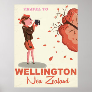 Wellington reser nyazeeländsk vintagestil poster