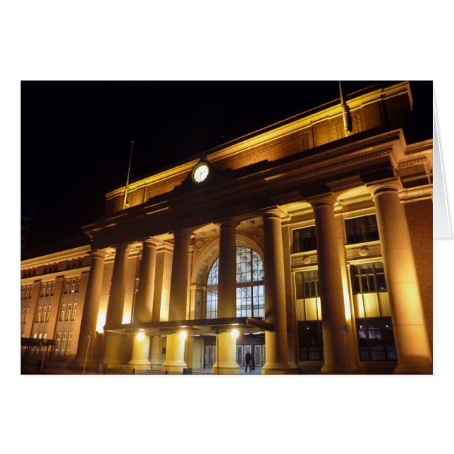 Wellington station natt hälsningskort (Framsidan Horizontal)