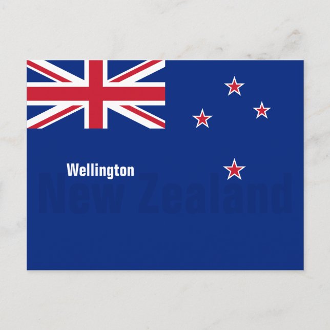 Wellington, vykort för Nya Zeeland (Framsida)