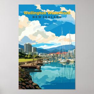 Wellington Waterfront Travel Art-Vintage Poster