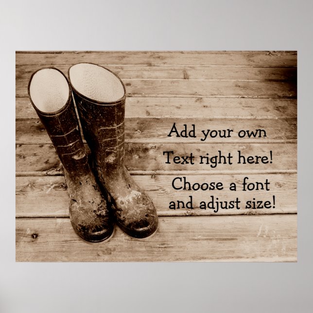 Wellingtons eller Wellies Gumboots eller Gummies? Poster (Framsidan)