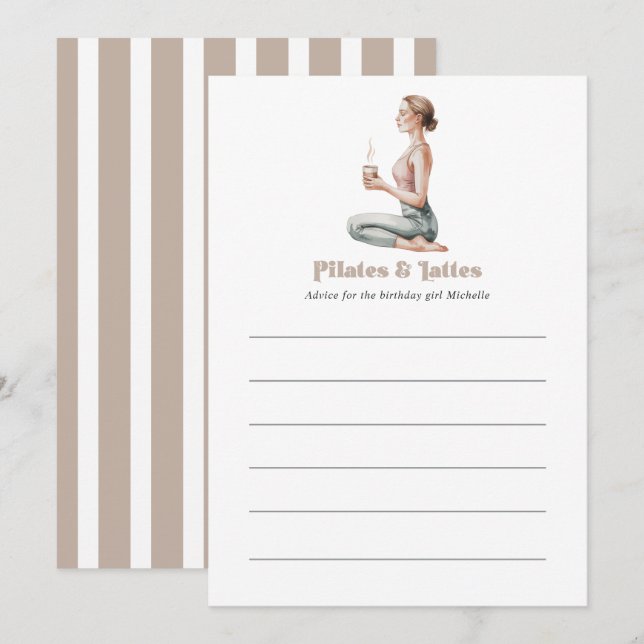 Wellnessupplevelse Pilates & Lattes Födelsedag Rådkort (Fram/baksida)