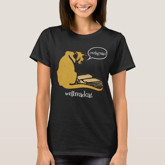 wellreadcat Basic Mörk T-Shirt (Framsida)