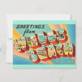 Wells Beach Maine Hälsningar vykort