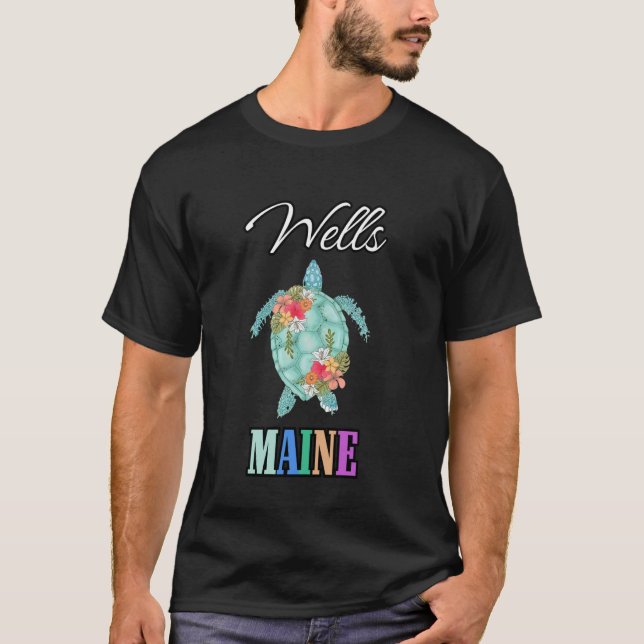Wells Beach Turtle Maine Vacation Family Resa Matc T Shirt (Framsida)