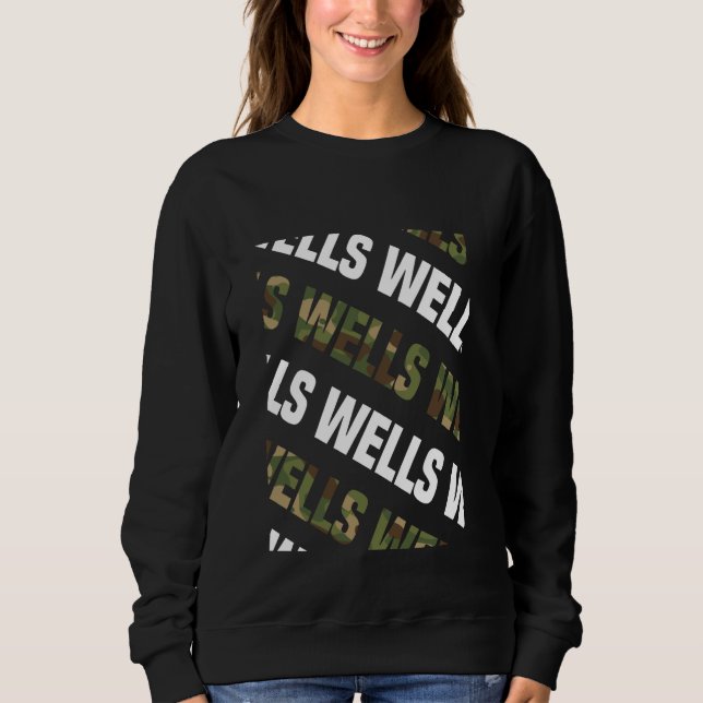 Wells Camo Mönster Grönt Camouflage T Shirt (Framsida)