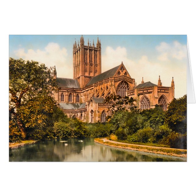 Wells Cathedral Somerset England OBS Kort (Framsidan Horizontal)
