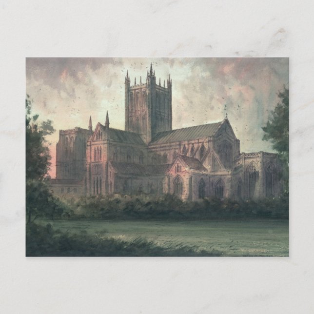 Wells Cathedral: Synpunkter från södra öster Vykort (Framsida)