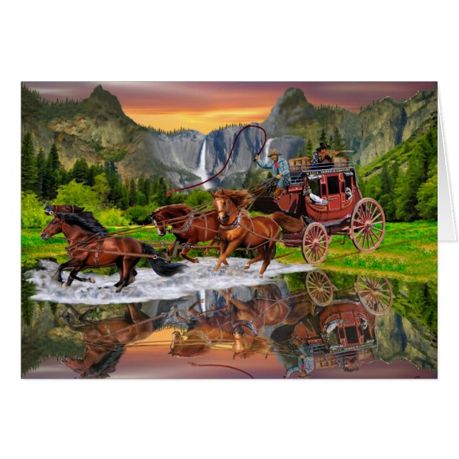 WELLS FARGO STAGECOACH HÄLSNINGSKORT (Framsidan Horizontal)