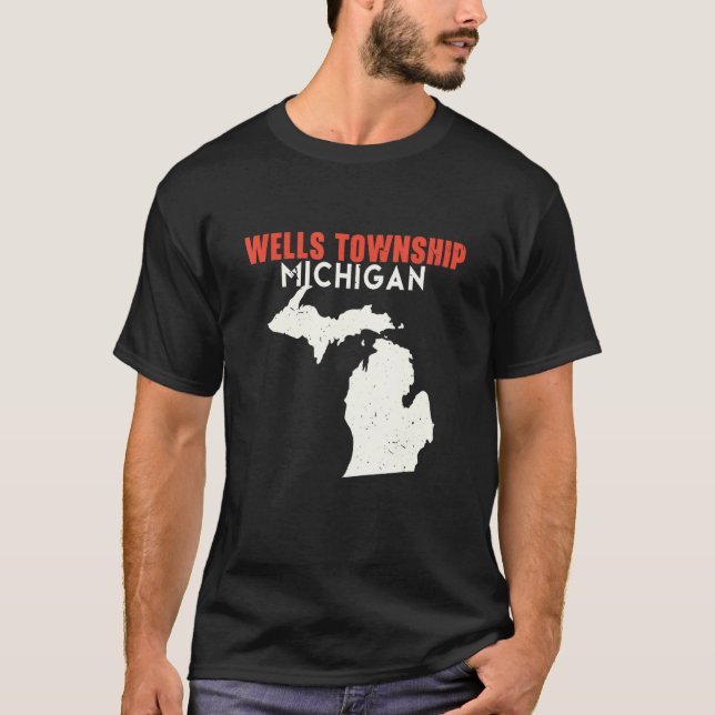 Wells township Michigan USA State America Travel M T Shirt (Framsida)