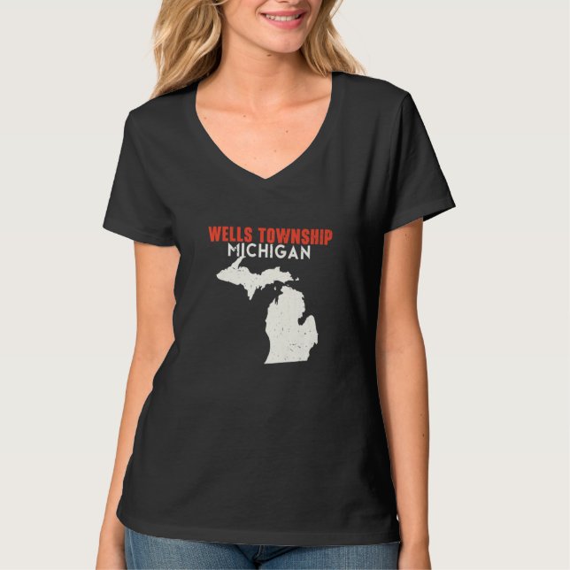 Wells township Michigan USA State America Travel M T Shirt (Framsida)