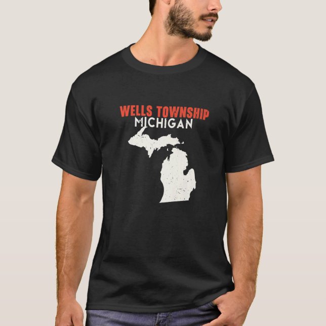 Wells township Michigan USA State America Travel M T Shirt (Framsida)