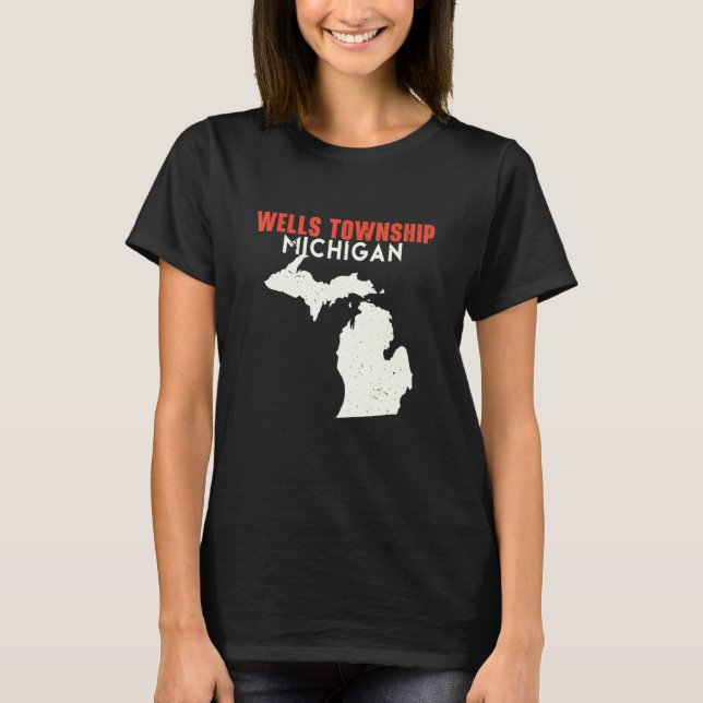 Wells township Michigan USA State America Travel M T Shirt (Framsida)