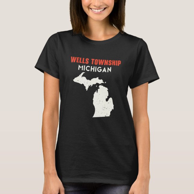 Wells township Michigan USA State America Travel M T Shirt (Framsida)