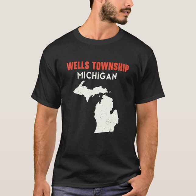 Wells township Michigan USA State America Travel M T Shirt (Framsida)