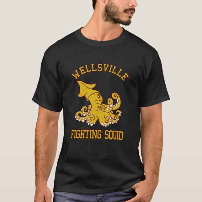 Wellsville Fighting Squid (Pete och PeteNotre Dame T Shirt (Framsida)