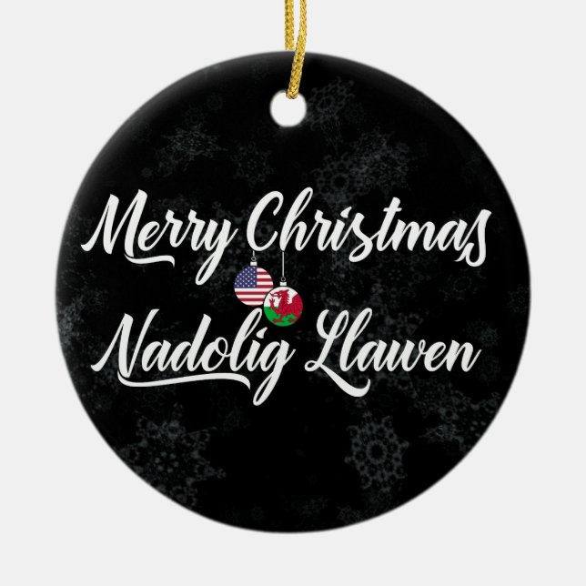 Welsh American Bilingual Helgdag Dekoration (Framsidan)