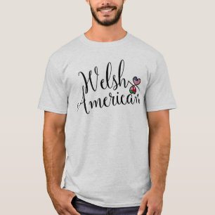 Welsh American Entwated Hearts T-Shirt
