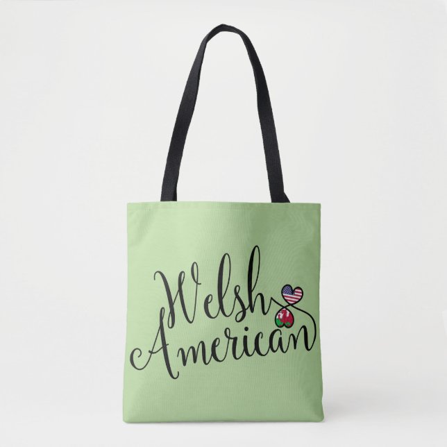Welsh American Entwed Hearts Matkasse Tygkasse (Framsida)