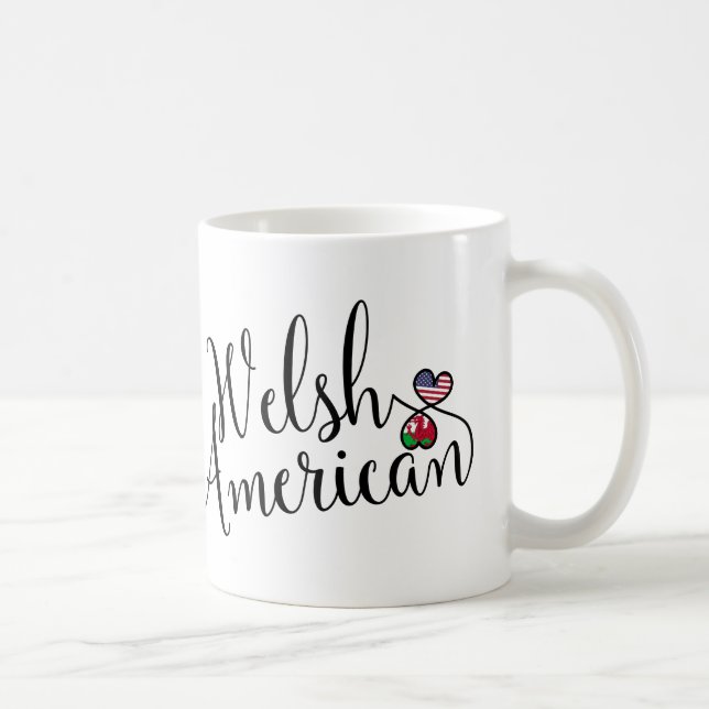 Welsh American Entwed Hearts Mugg (Höger)