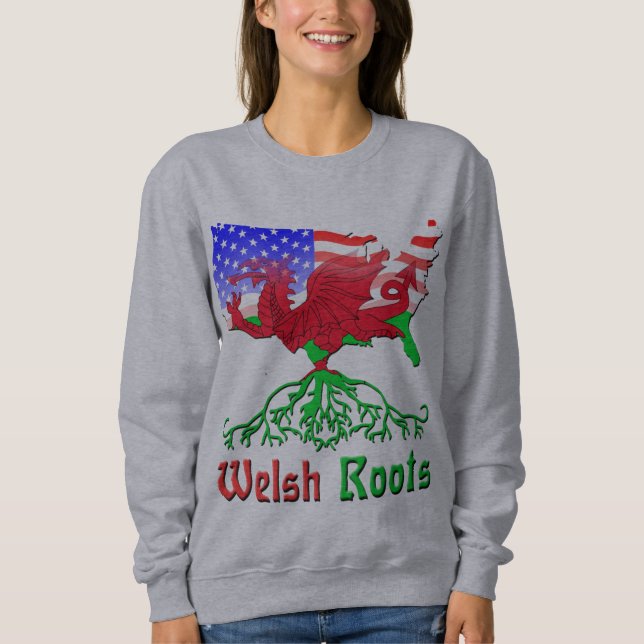 Welsh American Roots Hoodie T-shirt (Framsida)