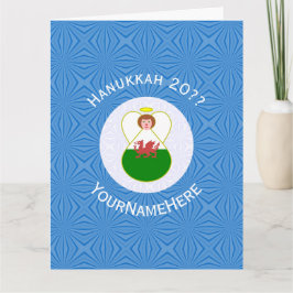 Welsh Angel Hanukkah Flagga Personlig Kort