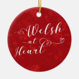 Welsh At Heart, Julgran Ornament, Wales Julgransprydnad Keramik