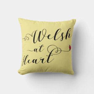 Welsh At Heart Throw Cushion, Wales Kudde